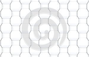 3d rendering. Abstract modern white weaving hexagonal shape pattern wall background.