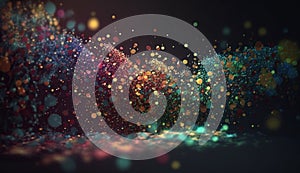 3d rendering of abstract particles in space with depth of field.