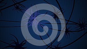 3d rendering of abstract plexus structure of many glowing lines and particles.