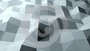 3d rendering polygonal abstract background. Computer generation low poly waving surface. Geometric triangles