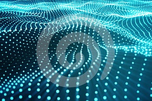 3d rendering abstract polygonal low poly wave background with connecting dots and lines. Abstract Flow. Connection