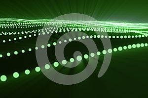 3d rendering abstract polygonal low poly wave background with connecting dots and lines. Abstract Flow. Connection