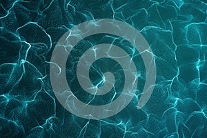 3d rendering abstract polygonal wave background with connecting dots and lines. Connection structure. Computer HUD. Flow