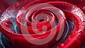 3D rendering of an abstract red spiral as wallpaper background texture