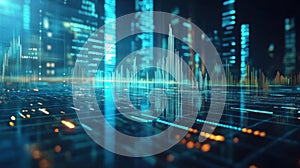 3D rendering of abstract technology background with binary code and digital numbers