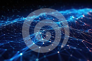 3d rendering of abstract technology background with connecting dots and lines. Network concept, Cyber big data flow, blockchain