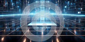 3D rendering of abstract technology background, Futuristic Sci-Fi Background, Generative AI illustrations