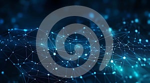 Abstract technology background, network connection structure? big data visualization, Generative AI illustrations