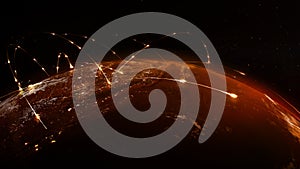 3D rendering abstract of world network, internet and global connection concept