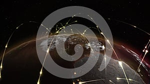 3D rendering abstract of world network, internet and global connection concept