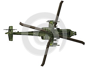 3d Rendering of a AH-64 Apache - Top View photo