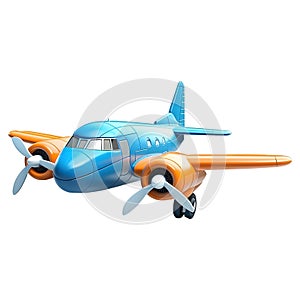 3D Rendering of a Airplane on Transparent Background - Ai Generated