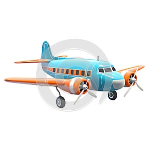 3D Rendering of a Airplane on Transparent Background - Ai Generated
