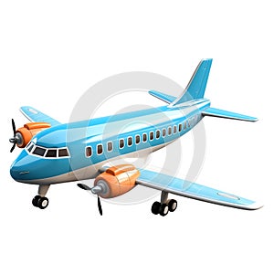 3D Rendering of a Airplane on Transparent Background - Ai Generated