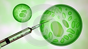 3d rendering of algae genetic engineering