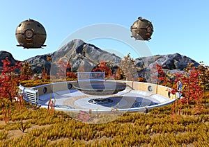 3D Rendering Alien Plantet