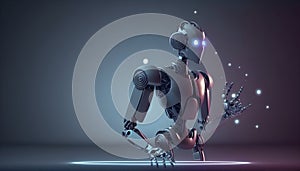 3d rendering of android robot technology background. Generative Ai.