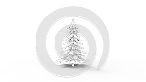 3d rendering of a animated tree isolated in white studio background