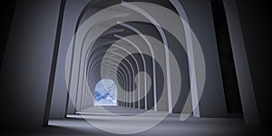 3D rendering, Architectural with blue sky Background Wall Mural