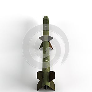 3d rendering of an army air force bomb model on a white surface