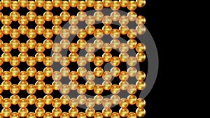 A 3D rendering of an array of spherical gold nanoparticles