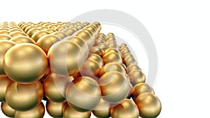 A 3D rendering of an array of spherical gold nanoparticles