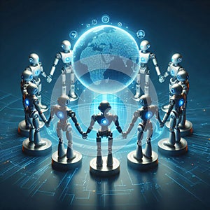 3D rendering artificial intelligence AI Teamwork