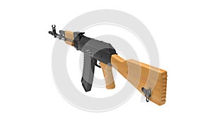 3d rendering of an assault rifle isolated on white background