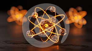 glowing atom abstract science art