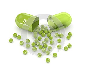 3d rendering of B6 vitamin pill