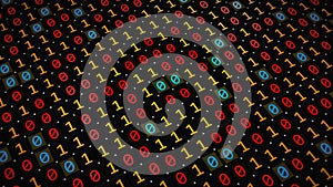 3D rendering of the background based on binary code technology