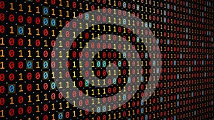 3D rendering of the background based on binary code technology