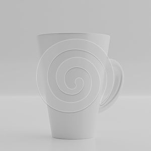 3d rendering background. Ceramic mug on white background.