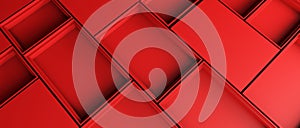 3D rendering background illustration. abstract geometric red conceptual space for the presentation photo