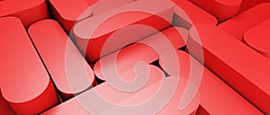 3D rendering background illustration. abstract geometric red conceptual space for the presentation photo