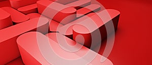 3D rendering background illustration. abstract geometric red conceptual space for the presentation of minimal products photo