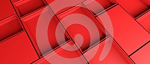 3D rendering background illustration. abstract geometric red conceptual space for the presentation photo