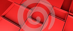 3D rendering background illustration. abstract geometric red conceptual space for the presentation photo