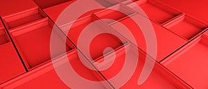 3D rendering background illustration. abstract geometric red conceptual space for the presentation photo