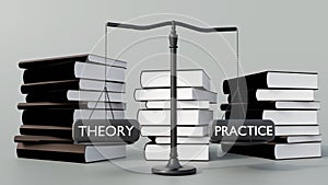 A balance scale with the left pan is labeled 