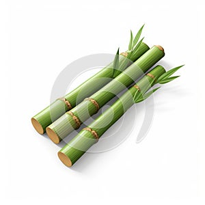 Bamboo 3d Icon: Cartoon Clay Material With Nintendo Isometric Spotlight