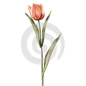 3D Rendering of a Beautiful Flower on Transparent Background - Ai Generated