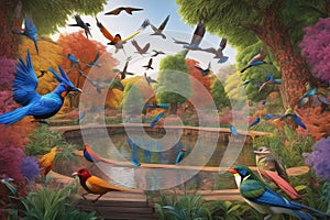 3 d rendering of a bird in a garden3 d rendering of a bird in a garden3 d cg rendering of