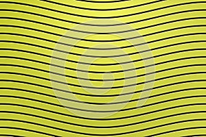 3d rendering, black curved line on yellow plastic wall surface, abstract background