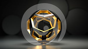 3d rendering of a black diamond on a dark background with reflection Generative AI