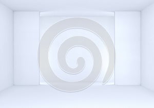 3d rendering. new empty blank light white interior room background.