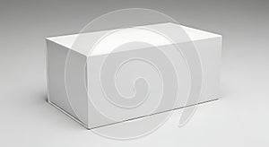 Blank white rectangular box on gray background