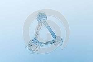 3d rendering, blue chemical formula with particle effects photo