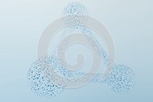 3d rendering, blue chemical formula with particle effects photo