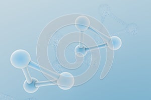 3d rendering, blue chemical formula with particle effects photo